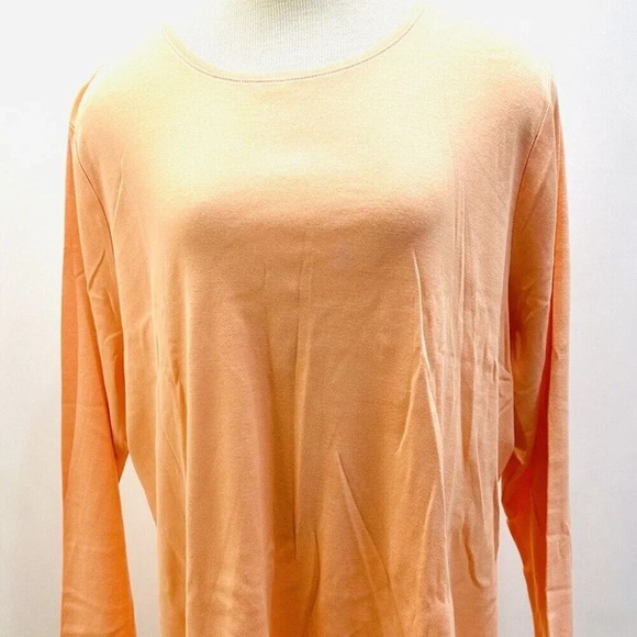 NWT CROFT & BARROW Women Long Sleeve Pullover Cotton The Classic Tee Shirt Sz 2X - Picture 1 of 12